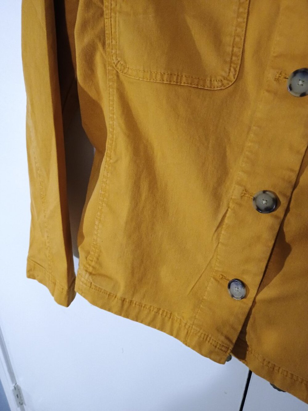 LOFT Outlet Mustard Orange Utility Jacket Cotton Stretch Lightweight Blazer - Picture 5 of 10